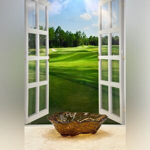 Vintage Indiana Carnival Amber glass vintage loganberry entryway catch up